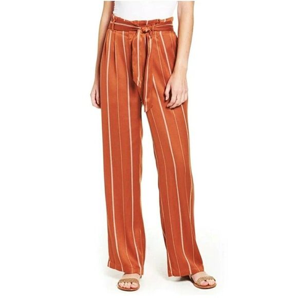 Ten Sixty Sherman | Paperbag Tie Waist Pants in Rust - Picture 1 of 15